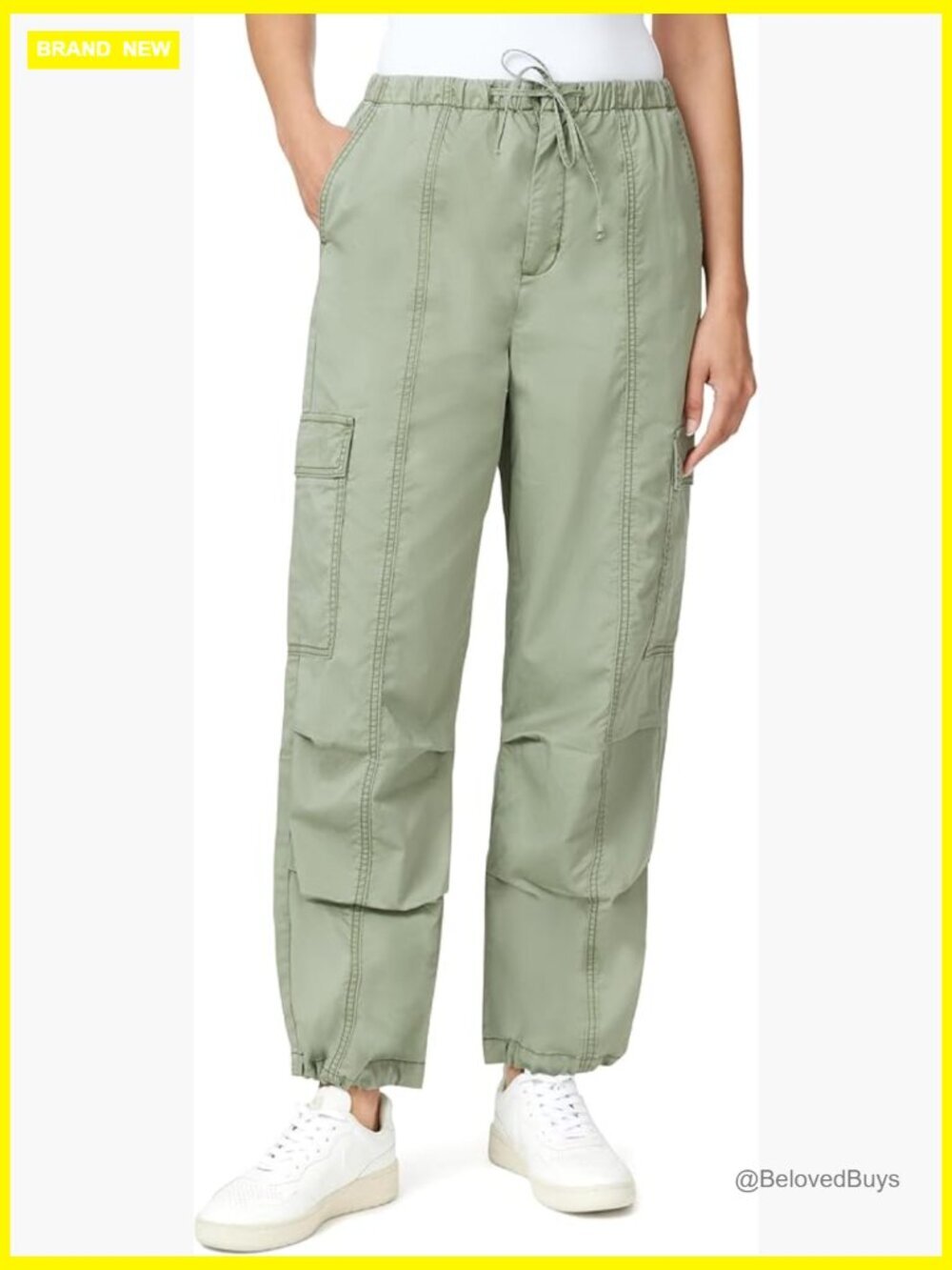 High-Rise Cargo Drawstring Parachute Jeans 27.5" Inseam